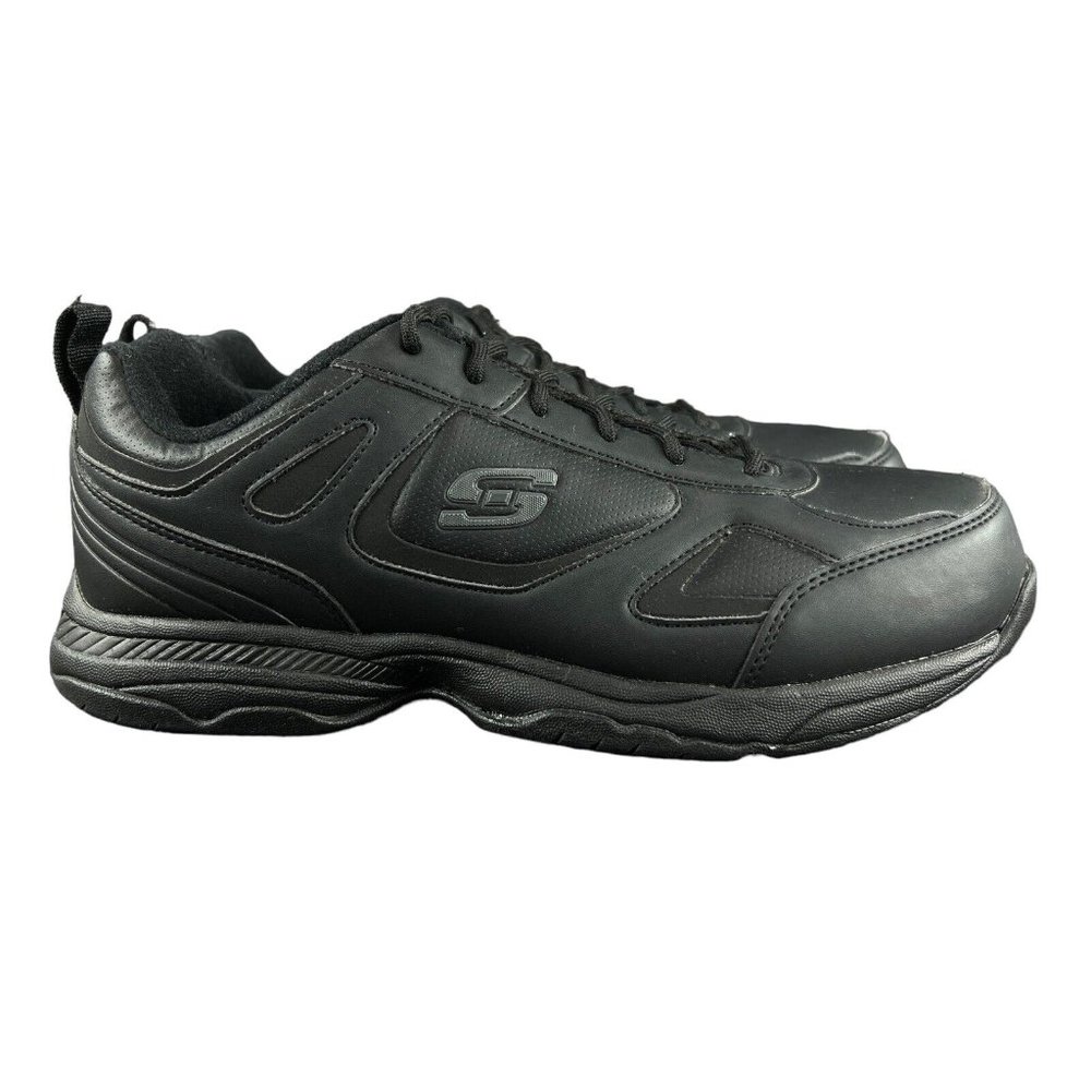 Skechers Relaxed Fit Memory Foam Slip Resistant Black Work Shoes Size 9 Wide